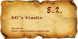 Bús Klaudia névjegykártya