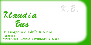 klaudia bus business card